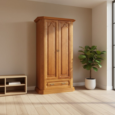 Landhaus Schrank Kleiderschrank Holzschrank Büro Klassische Kleiderschränke Neu