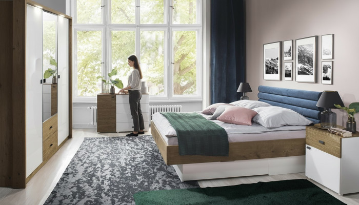 Schlafzimmer Set Bett 2 Nachttischen Klassisches Bettegestell Design Möbel 3tlg