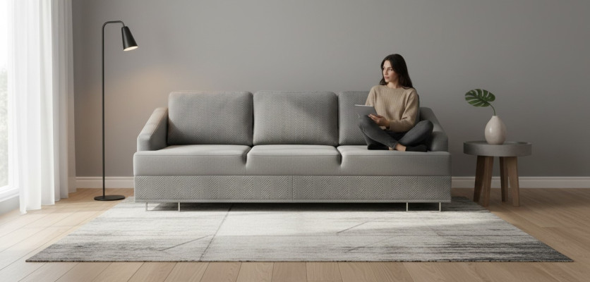Dreisitzer 3 Sitzer Sofa Wohnlandschaft Stoff Polster Lümmel Couch neu Garnitur