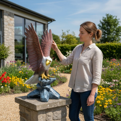 USA Adler Falke Abstrakte moderne Statue Figur Greifvogel Garten Deko 100cm