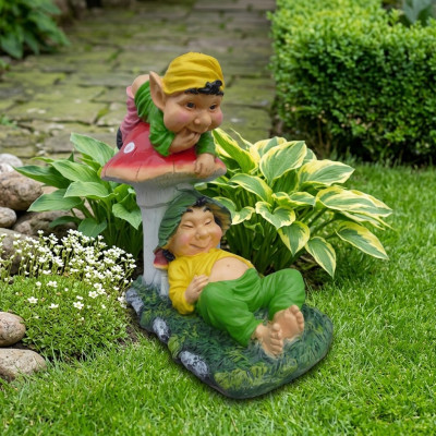 Arbeitslose und Faule Trolle fürn Garten 60cm Dekoration Statue Figuren Skuptur
