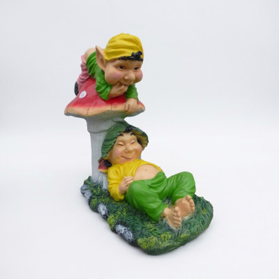 Arbeitslose und Faule Trolle fürn Garten 60cm Dekoration Statue Figuren Skuptur