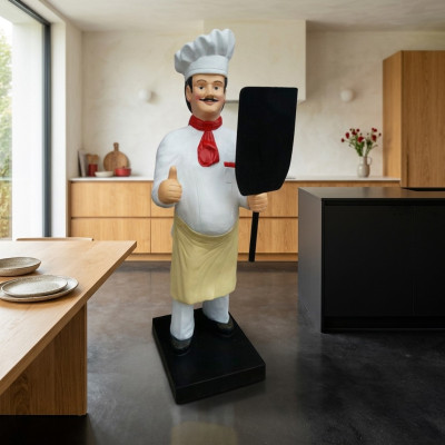 Koch Figur Statue Skulptur Menütafel Werbeaufsteller Speisekarte Werbefigur Neu