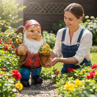 Garten Haus Dekoration Figur Statue Skulpturen Deko Figuren Zwerg Handarbeit M36