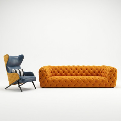Extra Luxus Klasse Sofa - Chesterfield Big XXL Couch - Viersitzer Sitz Polster
