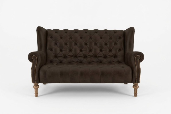 Schwarze Chesterfield Couch Moderner Dreisitzer Stilvoller 3-er