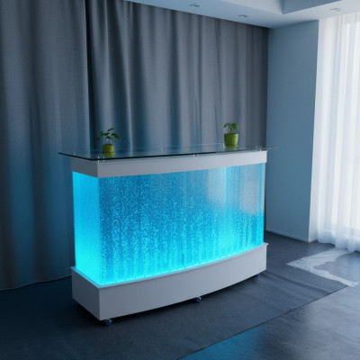 Wasser Wand Design Bar Thresen Theke Säule Beleuchtete Luxus Tische