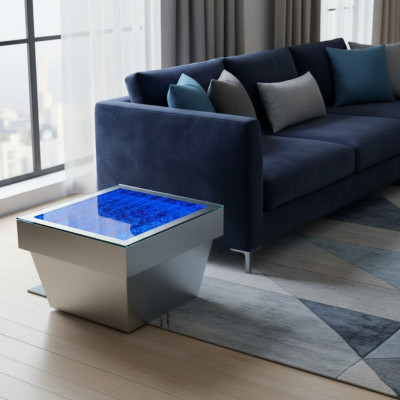 Design Tisch Couchtisch Wasser Säulen Säule Dekor Water Sofa Tische LED