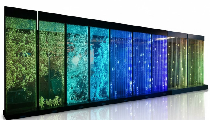Wandpaneel Wasserblasen LED Wasserwand Dekorative Designer Wasser Wand