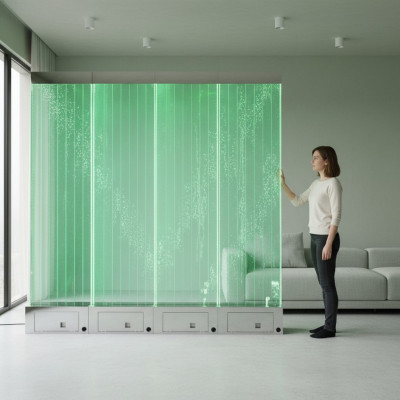 Wandpaneel LED Wasserwand Wasser Wände Wasser Modern Blasen Dekorative Wand