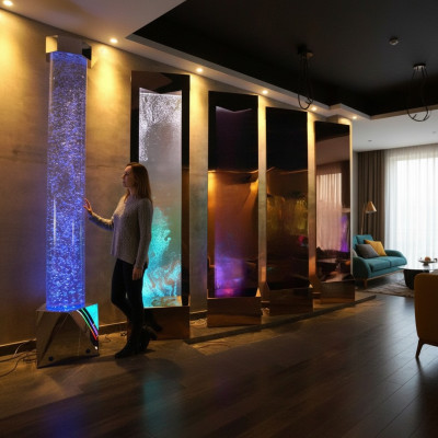 Trennwand Regal Schrank Dekorative Wasserwand Säule Wände Waterwall LED