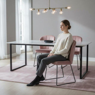 Stuhl 4x Esszimmer Polsterstuhl Lounge Textil Sitz Sessel Set Neu Club Fernseh