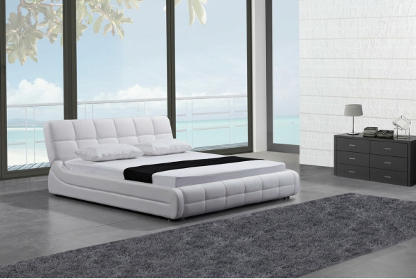 Modernes Bett Betten Polster Doppel Ehe Hotel Luxus Leder Designer