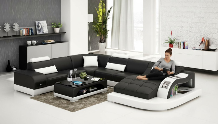 Sofa Wohnlandschaft U Form Ecksofa Couch Garnitur Polster Big xxl Sofas Couchen