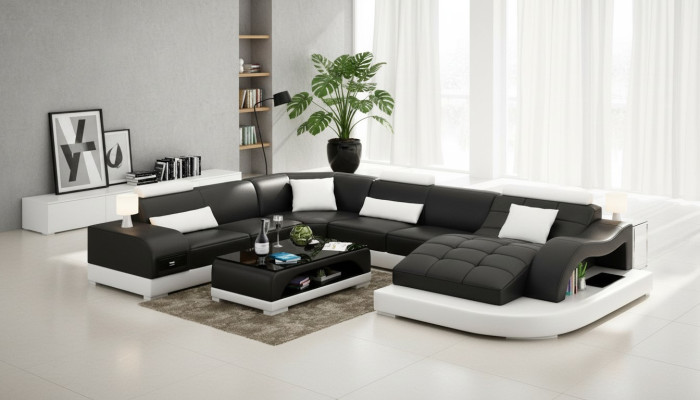 Sofa Wohnlandschaft U Form Ecksofa Couch Garnitur Polster Big xxl Sofas Couchen