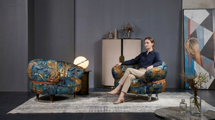 Design Sessel Couch Sofa Relax Stoff Lounge Luxus Fernseh Club Polster