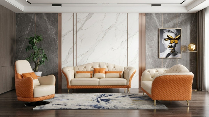 Modern Sofagarnitur 3+2+1 Sitzer Set Design Sofa Polster Couch Couchen