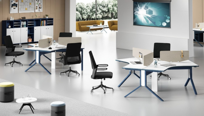 Tisch Büro Möbel Einrichtung Tische Callcenter Holz 3 Arbeitsplätze