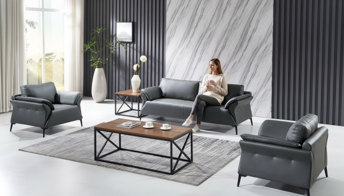 Sofa Couch Polster Garnitur Sitz Sofas Couchen 3+1+1 Sitzer Büro Einrichtung Neu