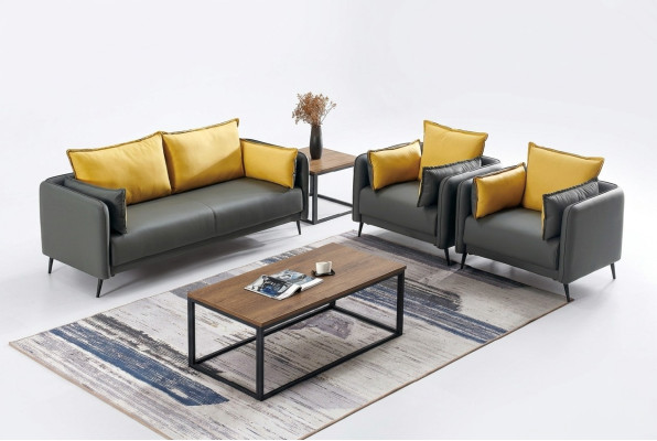 Sofa Couch Polster Wohnlandschaft Leder Sofas Garnitur sofas Büro Stil Möbel
