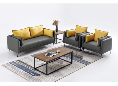 Sofa Couch Polster Wohnlandschaft Leder Sofas Garnitur sofas Büro Stil Möbel