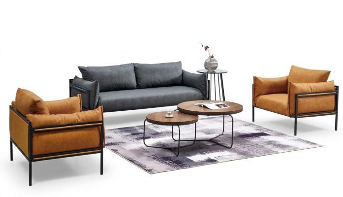 Sofagarnitur Sofa Couch Polster Stoff Garnitur 3+1+1 Komplett Set Garniturern