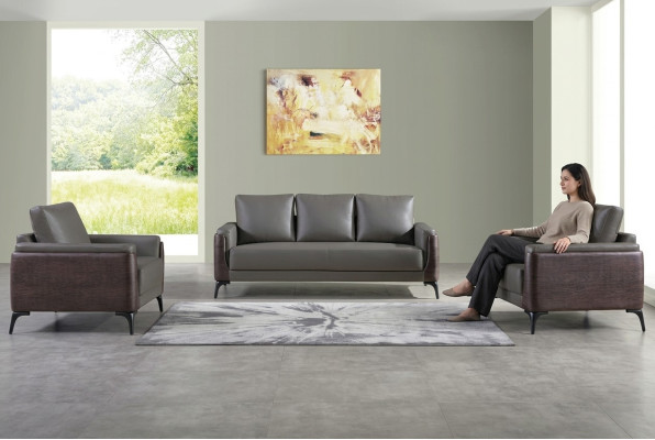 Sofagarnitur 3+1+1 Sitzer Set Design Sofas Polster Couchen Leder Relax Moderne
