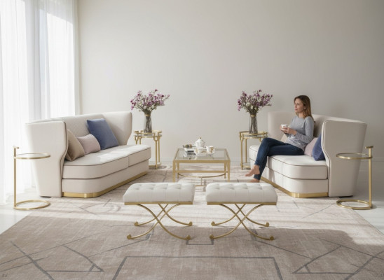 Designer Sofa Sofagarnitur 2+2 Sitzer Couch Polster Garnitur Neu Möbel