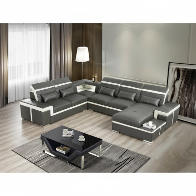 Sofas U Form Sofa Couch Polster Garnitur Wohnlandschaft Design Ecksofa Leder Neu