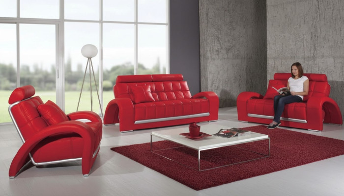 Designer Sofagarnitur 3+1+1 Sitzer Sofa Couch Leder Garnitur Polster Set
