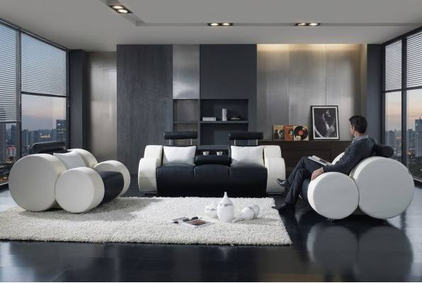 Sofagarnitur Garnituren Set Design Sofas Polster Leder 311 Sitzer Couchen