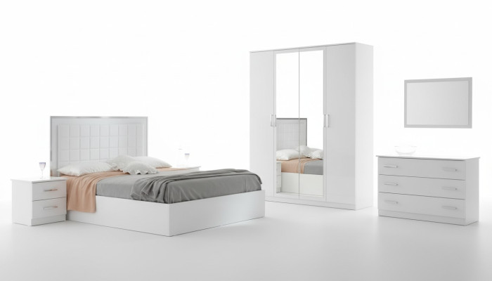Bett Nachttisch Kommode 6 tlg.Schlafzimmer Set Design Modern Luxus Schlafzimmer