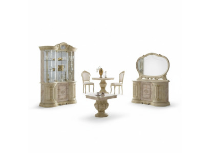 Luxus Wohn Ess Zimmer Set 2 tlg Garnitur Tisch Anrichte Klassische Vitrine Tisch