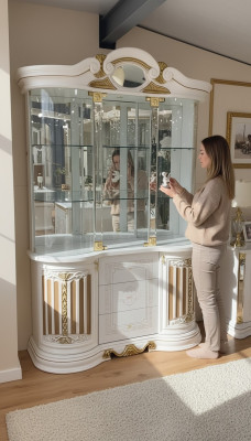 Vitrine Holz Schrank Klassische Vitrinen Holz Schränke Design Wohnzimmer Glas