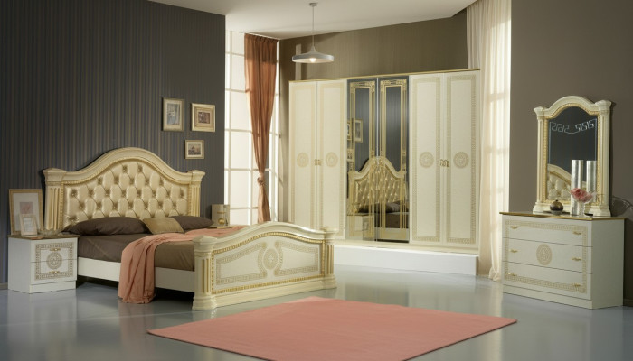 Design Schlafzimmer 3tlg. Bett 2x Nachttisch Klassischer Luxus Betten Set Möbel