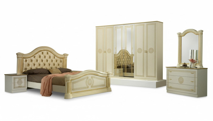Design Schlafzimmer 3tlg. Bett 2x Nachttisch Klassischer Luxus Betten Set Möbel