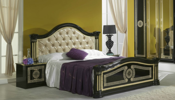 Chesterfield Bett Lederbett Polsterbett Schlafzimmer Ehebett Betten 180x200cm