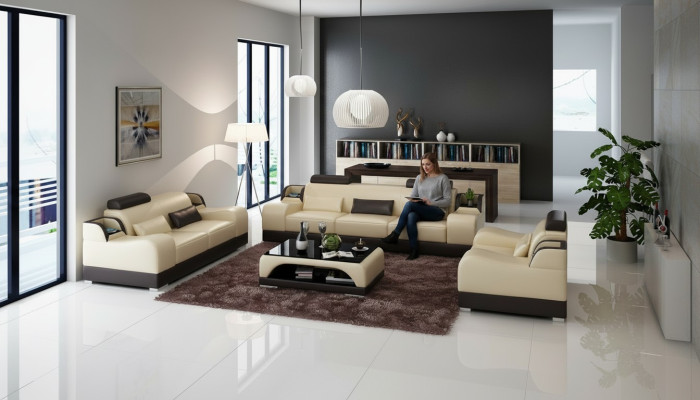 Sofagarnitur 322 Sitzer Set Design Sofa Polster Couchen Couch Modern
