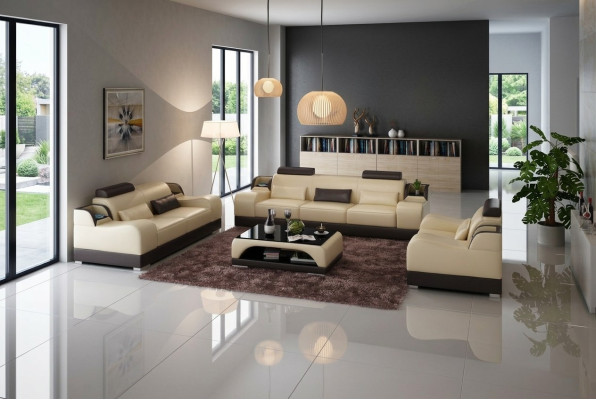 Sofagarnitur 322 Sitzer Set Design Sofa Polster Couchen Couch Modern