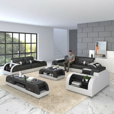 Sofagarnitur 3+3 Sitzer Set Design Sofas Polster Couchen Leder Relax