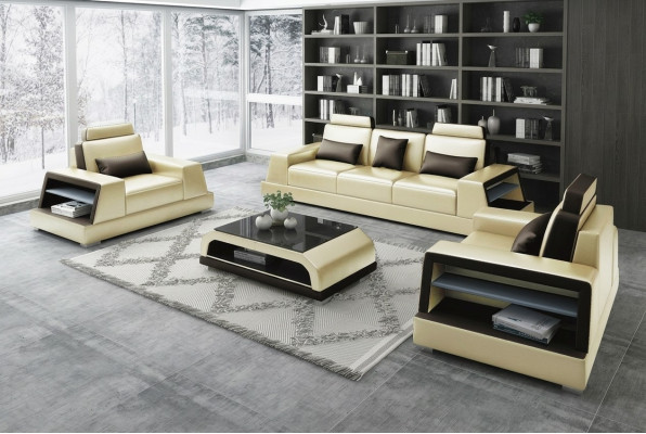 Moderne Sofagarnitur Couch Sofa Gruppe Garnituren 311 Sitzer Ledersofa