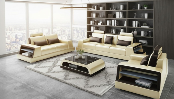 Moderne Sofagarnitur 321 Sitzer Sofa Couch Polster Garnitur Couchen Leder