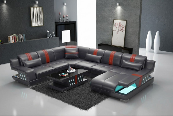 Sofa UForm Ledersofa Couch Wohnlandschaft Garnitur Design Modern