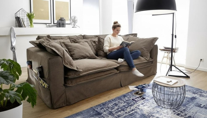 Sofa 4 Sitzer Stoffsofas Luxus Designer Couch Couchen big Polster Lümmel