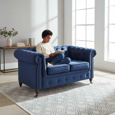 designer 2 Sitzer Textil Sofas Couchen Neu Chesterfield Couch Polster