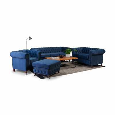 Designer Sofa 3 Sitzer Chesterfield Couch Polster Sofas Sitz Dreisitzer Textil