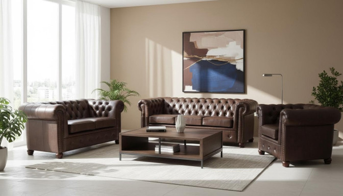 designer 2 Sitzer Textil Sofas Couchen Neu Chesterfield Ledersofa Couch