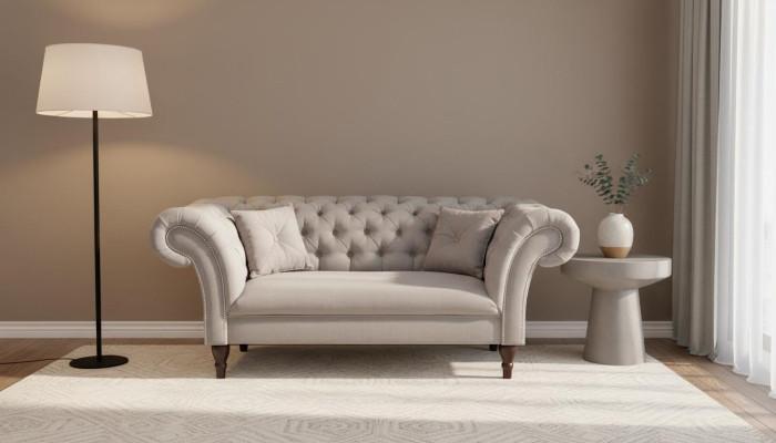 Neu 2 Sitzer Chesterfield Polster Couch Stoff Couchen Sofa Sitz Garnitur