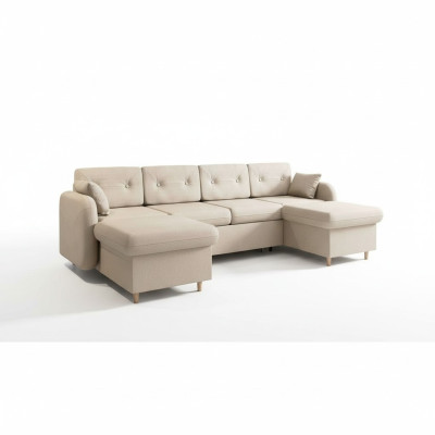 Ecksofa Sofa Polster Couch Wohnlandschaft U Form Bettfunktion Textil Stoff