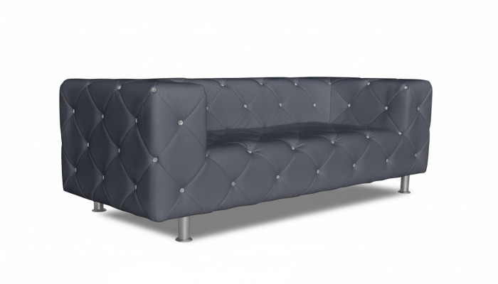 Dreisitzer Couch Polster Design Sofa 3er Sitz Sofas Zimmer Chesterfield Grau Neu
